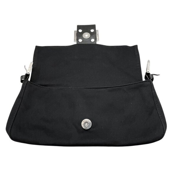 Authentic FENDI Mamma Zucca Bucket Baguette Shoulder Flap Bag Black Purse Tote - Picture 13 of 15
